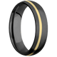 Zirconium with Bead , Bead Finish and 14K Yellow Gold Inlay