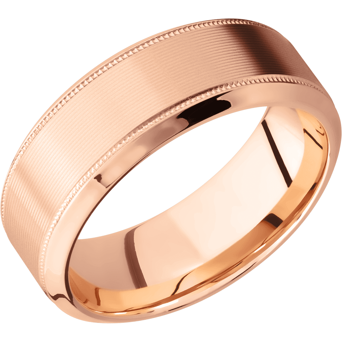 14K Rose Gold with Machine , Polish Finish