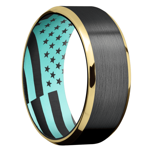 Zirconium + Satin , Polish Finish + Robins Egg Blue