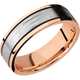 14K Rose Gold with Polish Finish and 14K White Gold Inlay