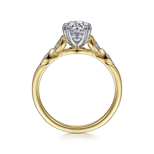 Gabriel & Co | Celia - 14K White-Yellow Gold Round Diamond Engagement Ring