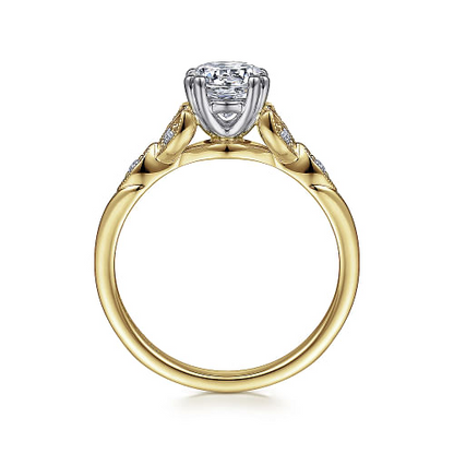 Gabriel & Co | Celia - 14K White-Yellow Gold Round Diamond Engagement Ring