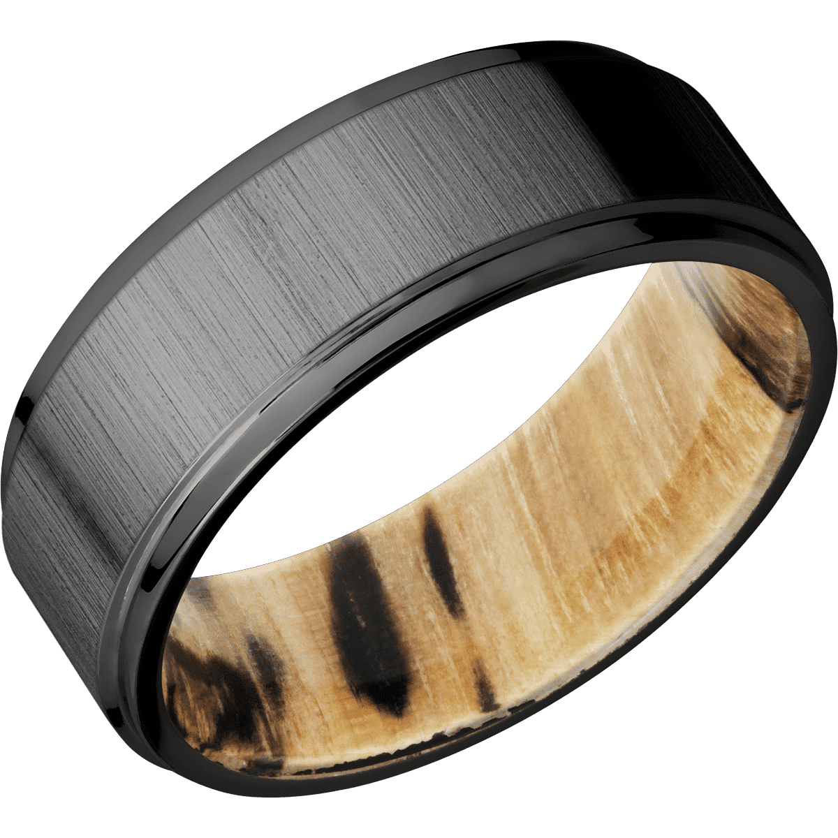 Zirconium with Crosssatinblack , Polish Finish and Spalted Tamarind