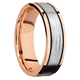 14K Rose Gold with Polish Finish and 14K White Gold Inlay