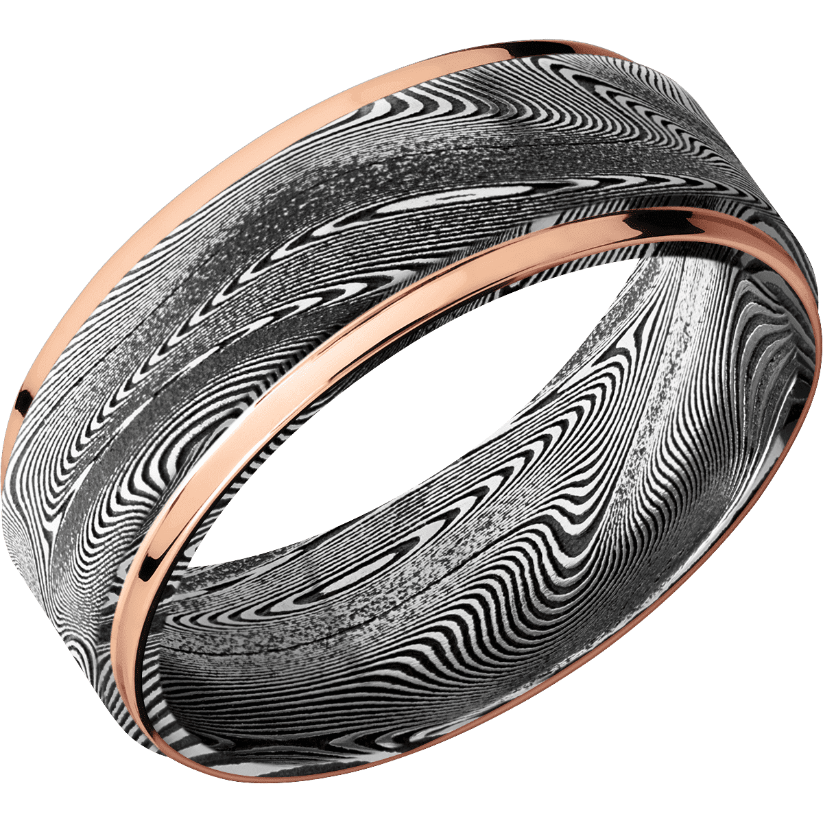 Tightweave with Acid Finish and 14K Rose Gold Inlay