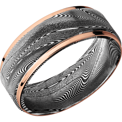 Tightweave with Acid Finish and 14K Rose Gold Inlay