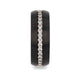 TSAR Black Tungsten Carbide Ring Domed Brushed Finish with White Sapphires - 8mm