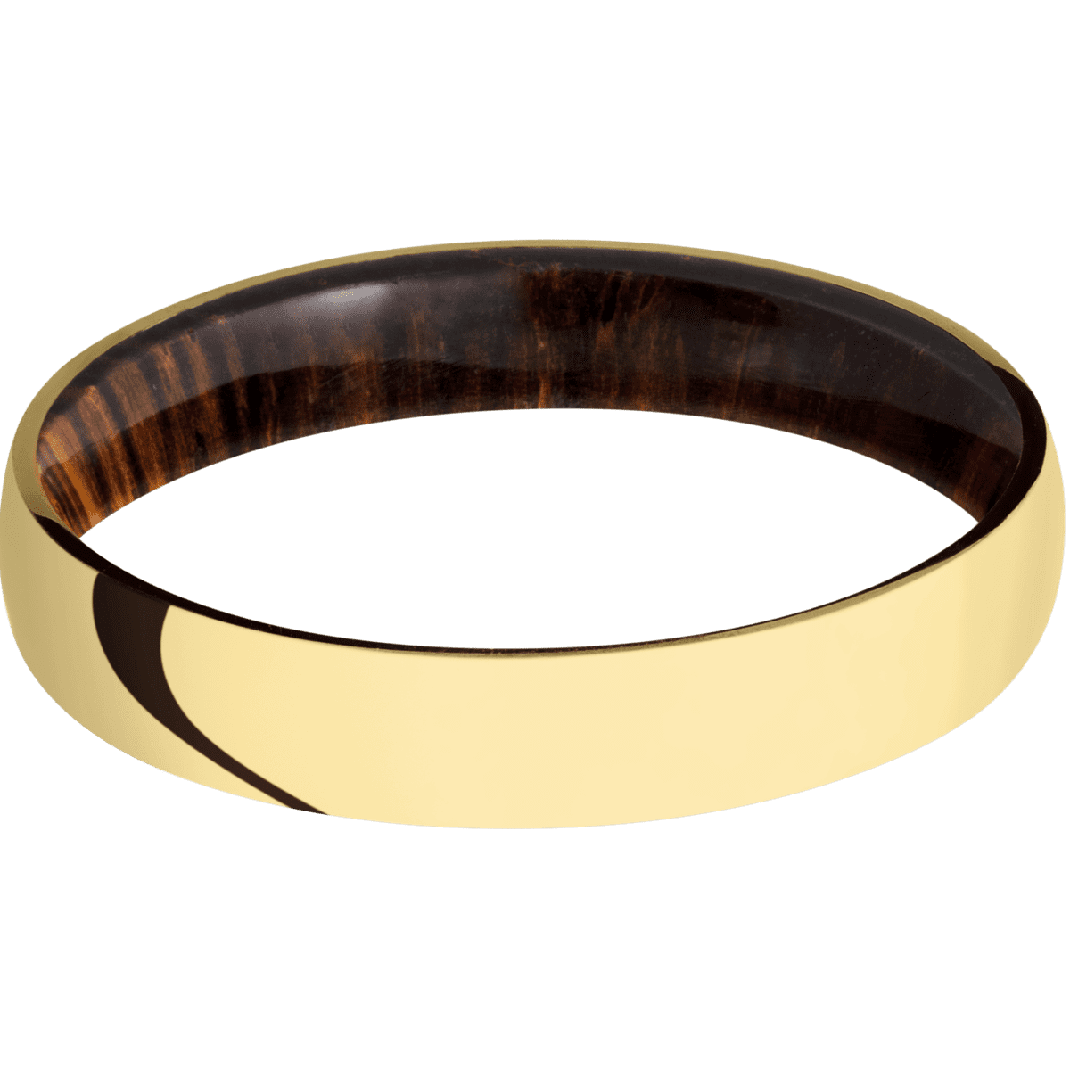 14K Yellow Gold with Polish Finish and Cocobolo