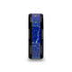 MARLOW Men's Polished Black Ceramic Wedding Band with Blue Lapis Inlay & Beveled Edges - 8mm