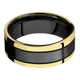 Zirconium with Satin Finish and 14K Yellow Gold Inlay