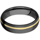 Zirconium with Bead , Bead Finish and 14K Yellow Gold Inlay