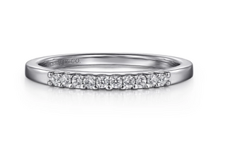 Gabriel & Co | Manila - 14K White Gold 11 Stone Shared Prong Diamond Wedding Band