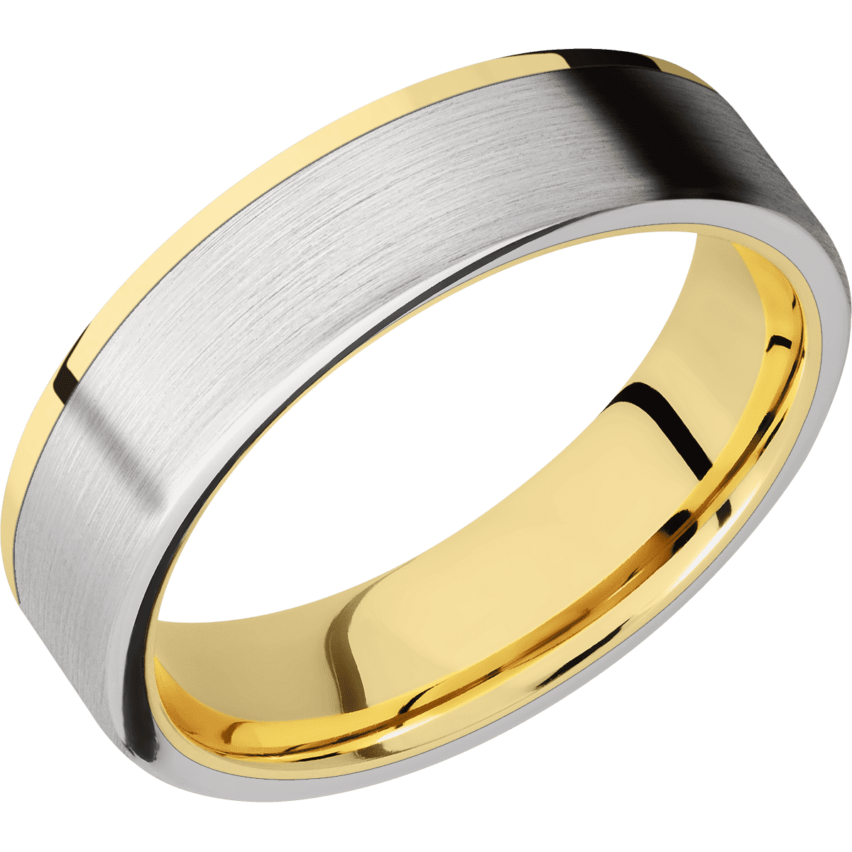 14K Yellow Gold with Polish Finish and Cobalt Chrome Inlay