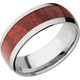 Titanium with Polish Finish and Red Heart Inlay