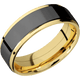 14K Yellow Gold with Polish , Polish Finish and Zirconium Inlay