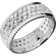 14K White Gold with Polish Finish and 14K White Gold Inlay