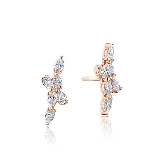 Pear Diamond Earrings in 18k Rose Gold