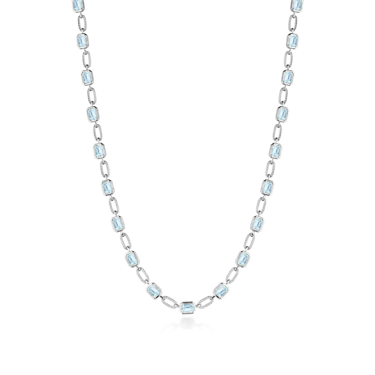 Sky Blue Topaz Link Necklace