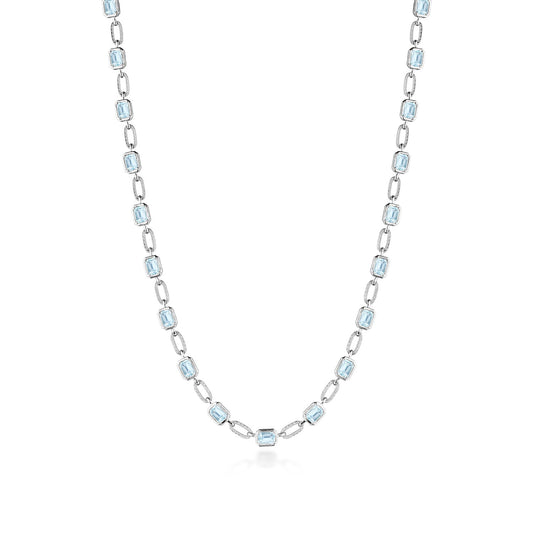 Sky Blue Topaz Link Necklace