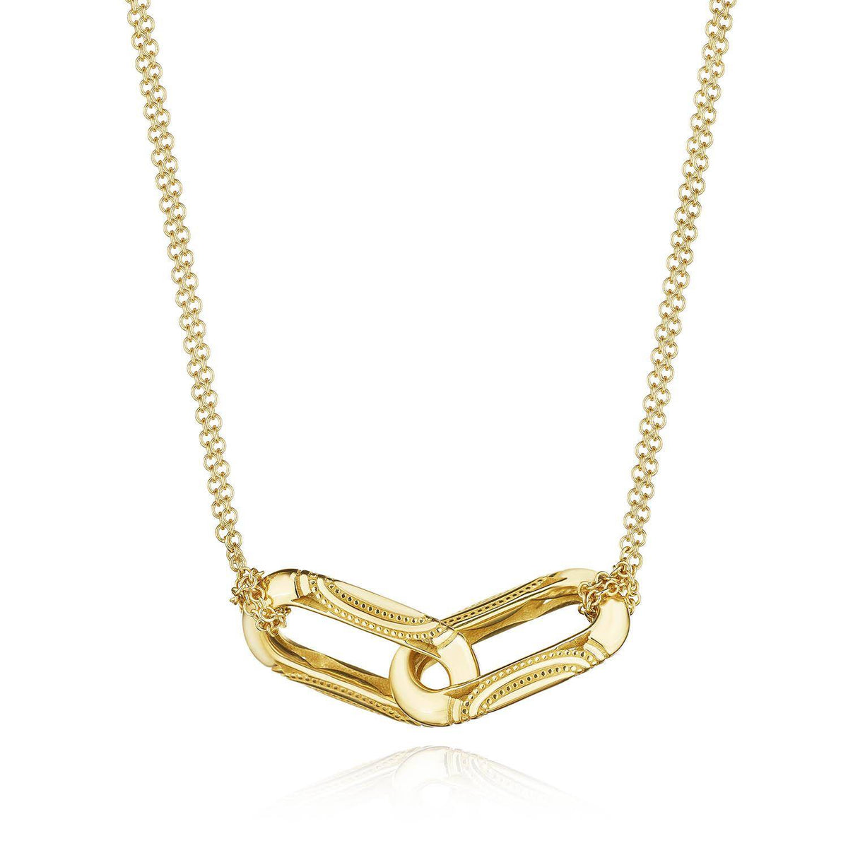 Double Link Pendant, Milgrain