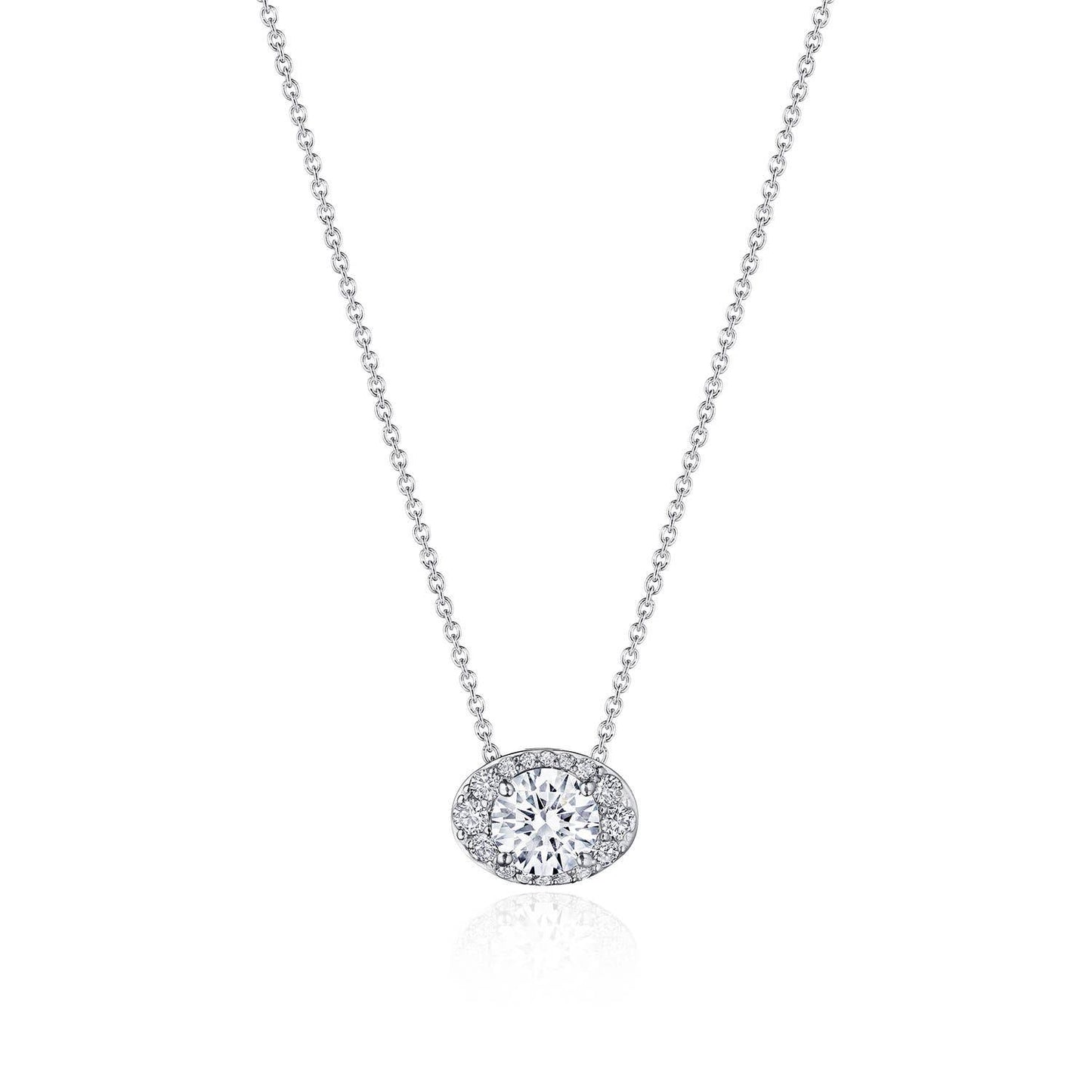 17" Horizontal Oval Bloom Diamond Necklace