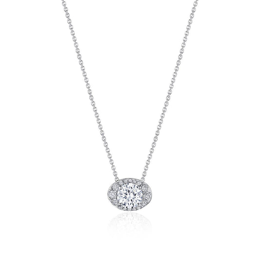 17" Horizontal Oval Bloom Diamond Necklace