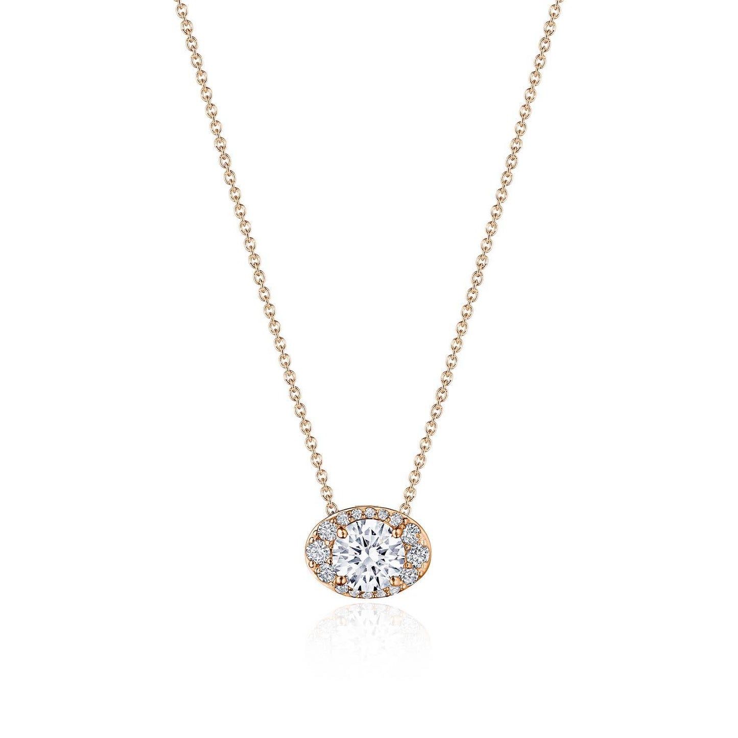 17" Horizontal Oval Bloom Diamond Necklace
