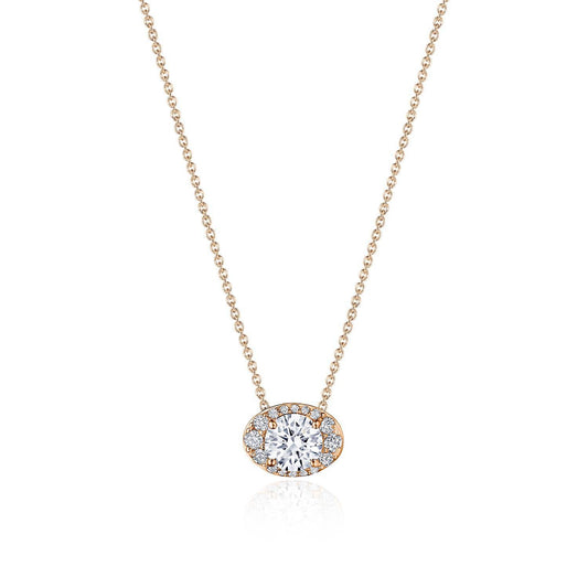 17" Horizontal Oval Bloom Diamond Necklace