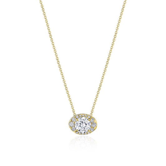 17" Horizontal Oval Bloom Diamond Necklace