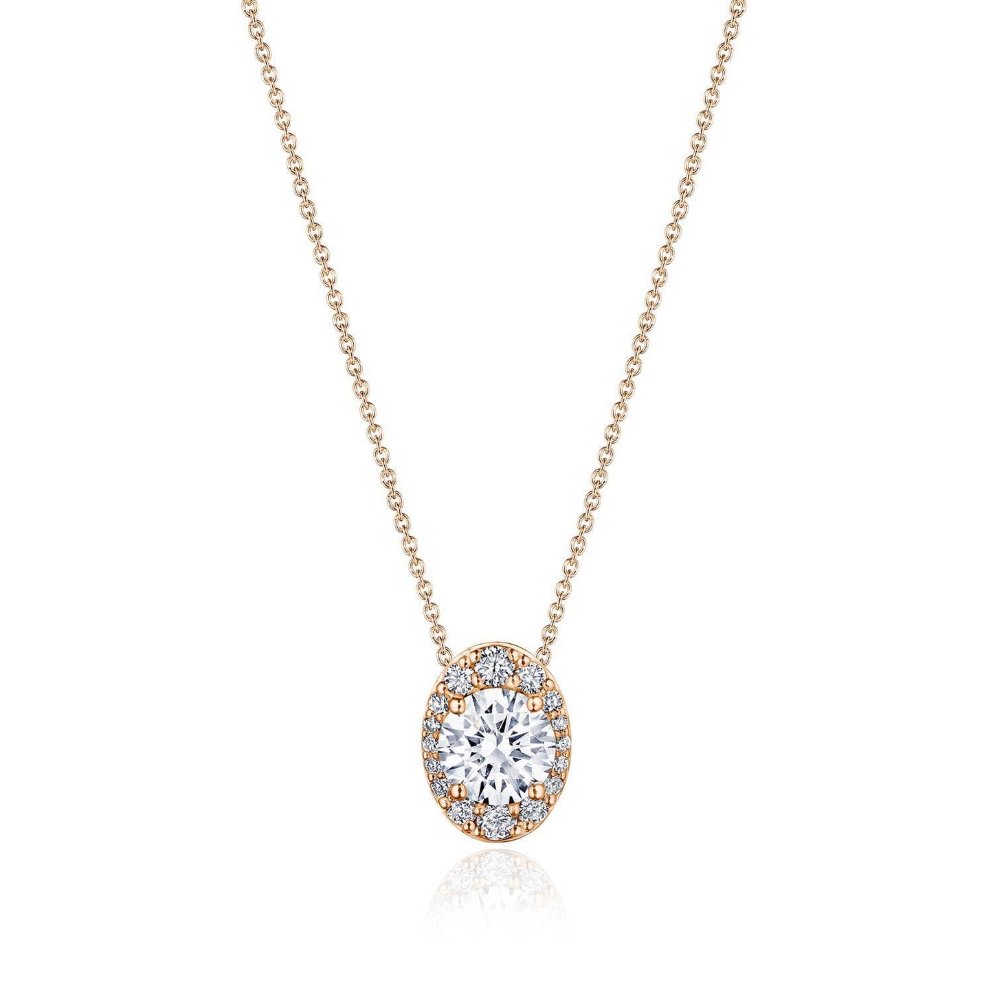 17" Vertical Oval Bloom Diamond Necklace