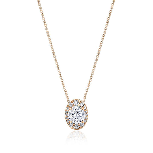 17" Vertical Oval Bloom Diamond Necklace