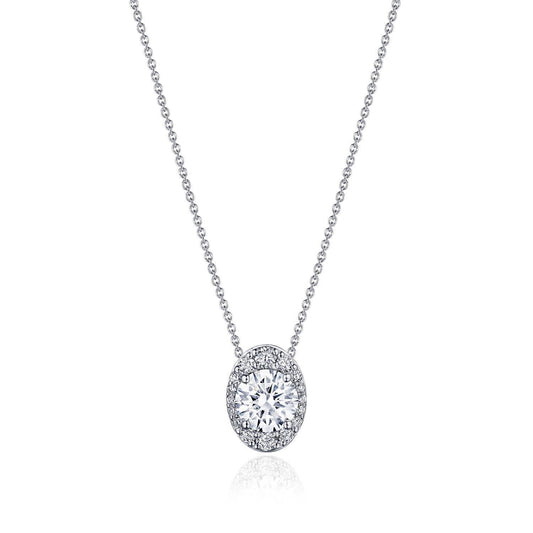17" Vertical Oval Bloom Diamond Necklace