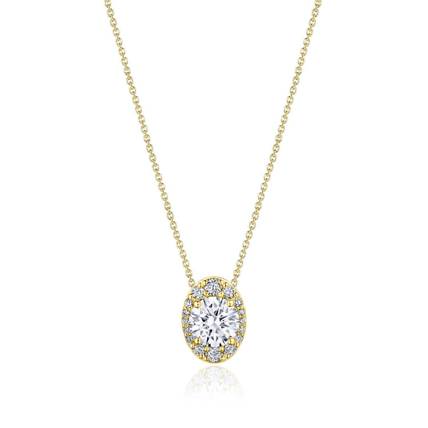 17" Vertical Oval Bloom Diamond Necklace