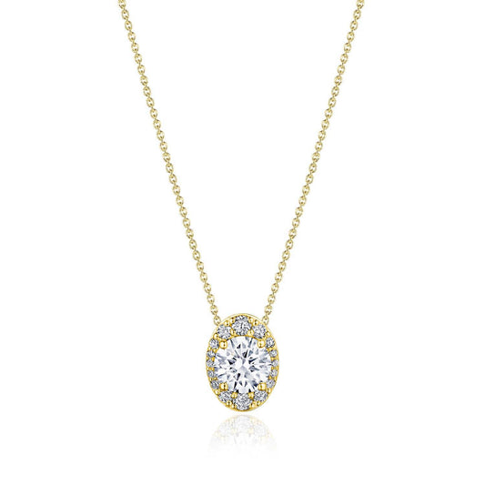 17" Vertical Oval Bloom Diamond Necklace