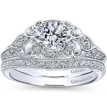 Gabriel "Abel" Round Halo Vintage Diamond Engagement Ring