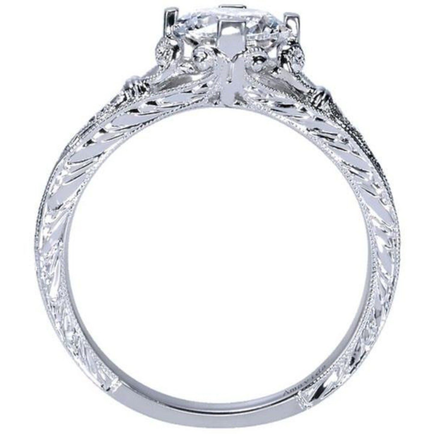 Gabriel & Co. "Kirie" Vintage Style Diamond Engagement Ring