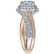 Gabriel Anzura Two-Tone White & Rose Gold Halo Diamond Engagement Ring