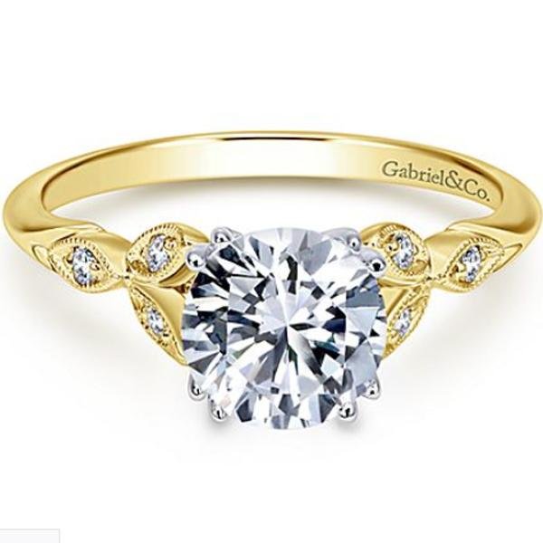 Gabriel "Celia" Victorian Style Diamond Engagement Ring