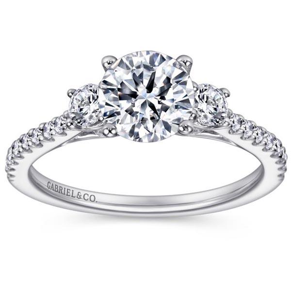 Gabriel Chantal Three Stone Round Diamond Engagement Ring