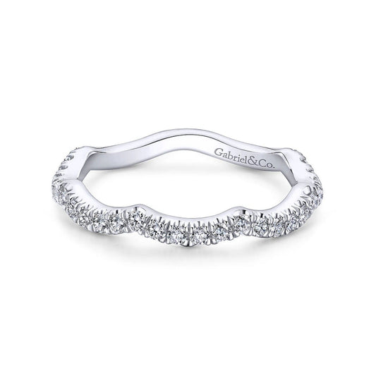 Gabriel & Co. Calm Curved Diamond Wedding Band