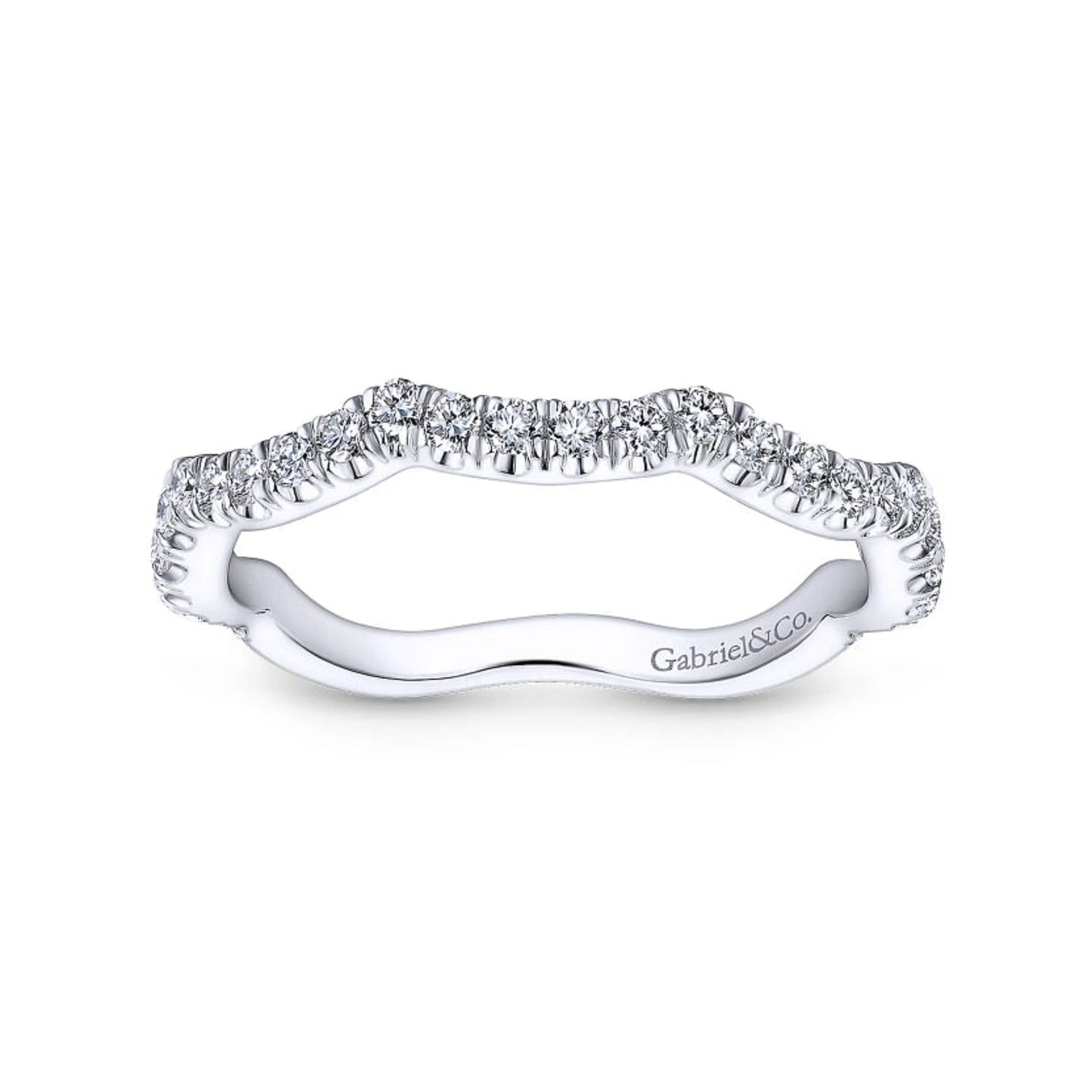 Gabriel & Co. Calm Curved Diamond Wedding Band