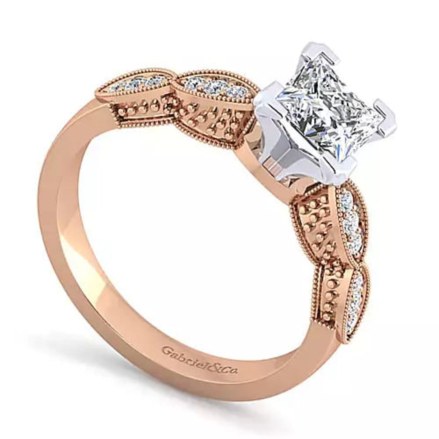 Gabriel & Co. "Clara" Vintage Style Diamond Engagement Ring