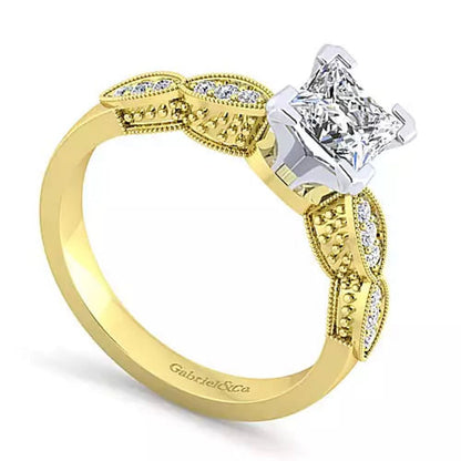 Gabriel & Co. "Clara" Vintage Style Diamond Engagement Ring