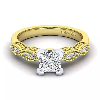 Gabriel & Co. "Clara" Vintage Style Diamond Engagement Ring