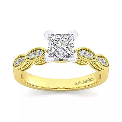 Gabriel & Co. "Clara" Vintage Style Diamond Engagement Ring