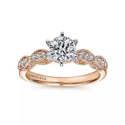 Gabriel & Co. "Clara" Vintage Style Diamond Engagement Ring