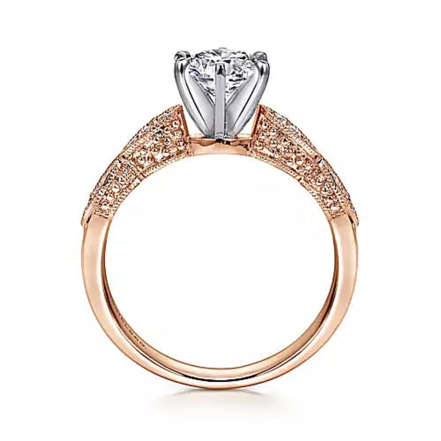 Gabriel & Co. "Clara" Vintage Style Diamond Engagement Ring