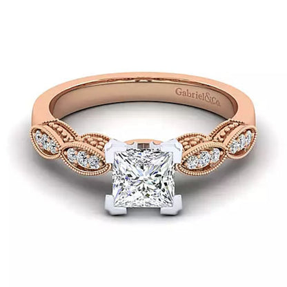 Gabriel & Co. "Clara" Vintage Style Diamond Engagement Ring