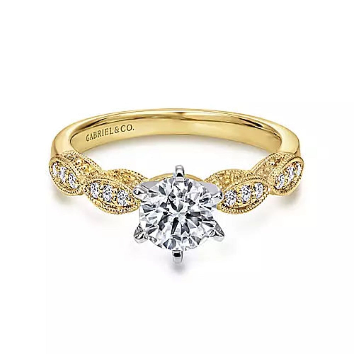 Gabriel & Co. "Clara" Vintage Style Diamond Engagement Ring