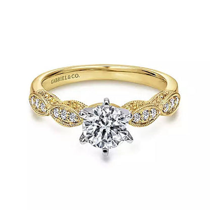 Gabriel & Co. "Clara" Vintage Style Diamond Engagement Ring